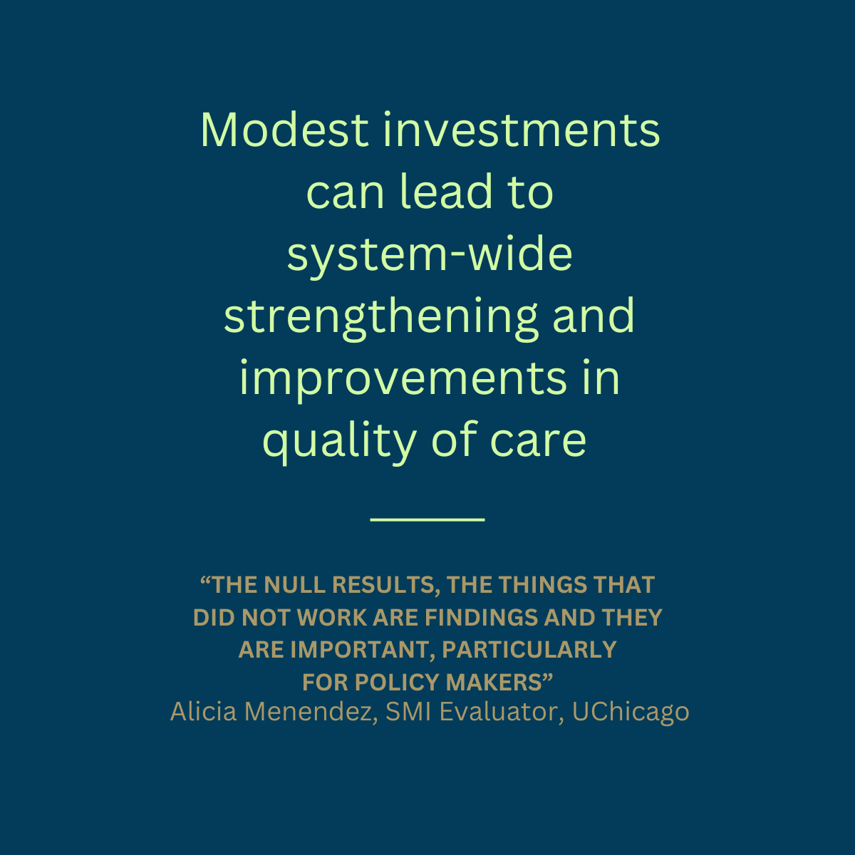 key insight with quote from Dr. A. Menendez, UChicago