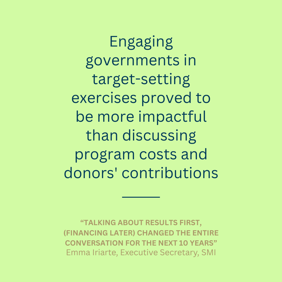 key insight with quote from Dr. E. Iriarte, SMI Executive Secretary