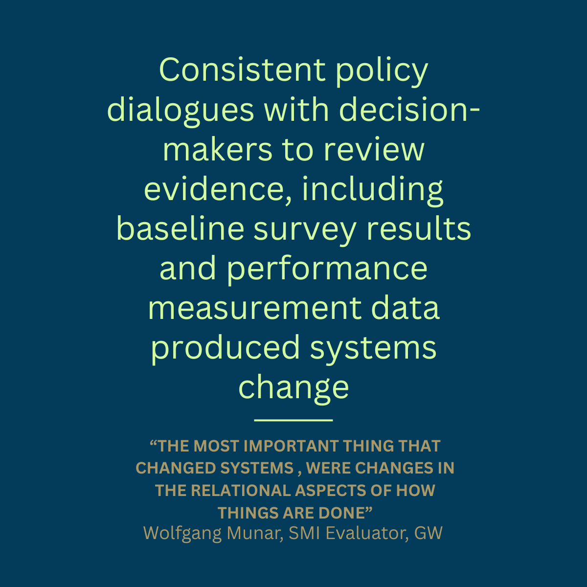key insight with quote from Dr. Wolfgang Munar's presentation