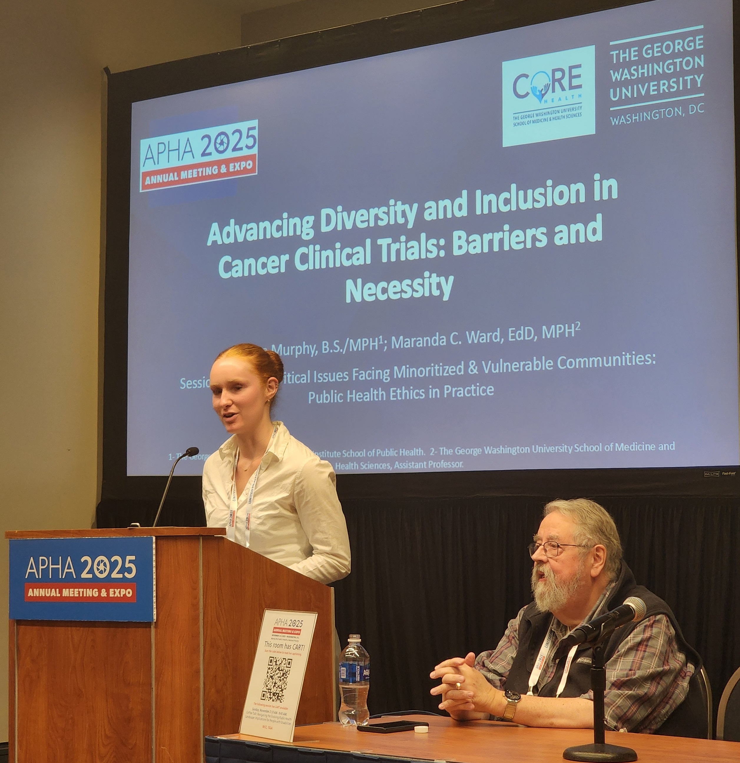 MPH student presenting research at APHA Conference